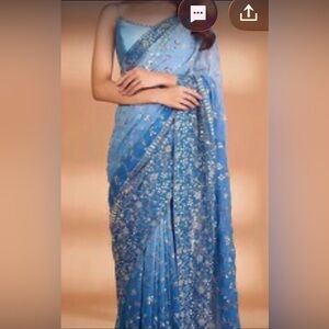 Embellished Blue Sequin Saree